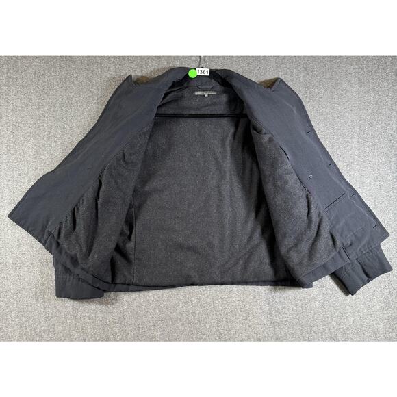 John Varvatos Jacket Mens Large EU 50 Black Double Breasted Peacoat Throat Latch - Picture 2 of 13